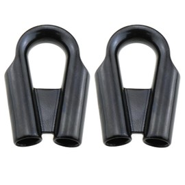 LUORNG 2PCS 12mm Tube ID Black Stainless Steel Tubular Ferrule Tubular Thimbles for 3/8 Inch or 1/2 Inch Wire Rope and Rope Accessory