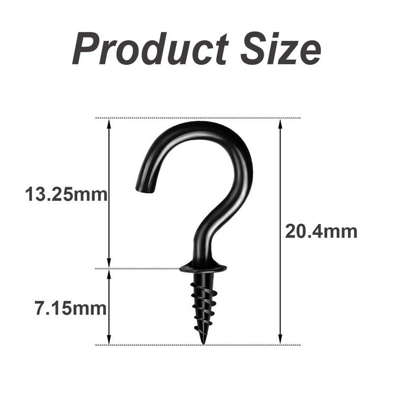 Pack of 200 Mini Screw Metal Cup Hooks Eye Screw