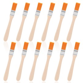 12 Stück Borstenpinsel Set, Pinselset Malerbedarf, 13.5cm Flachpinsel mit Holzgriff für Kunst, Malerei, Lacke, Wandfarbe, Kreidefarbe, Ölgemälde, Entstauben und DIY