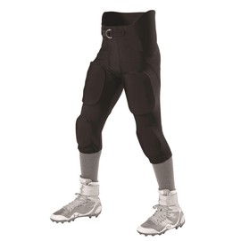 Alleson Athletic Boys' Youth Integrated Football Pant, Black, Large