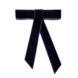 EmilyRose Couture Large Velvet Hair Bow Collection (Alligator Clip, Navy Blue)