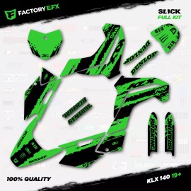 Factory EFX Black & Green Slick Racing Graphics Kit fits 19-24 Kawasaki KLX140 KLX 140 Decal
