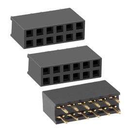 sourcing map 50Pcs 2.54mm Pitch 2x6-Pin Double Row Straight Connector Female Pin Header Strip PCB Board Socket