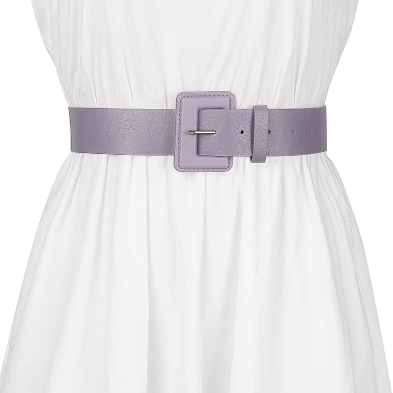 Allegra K Women's Adjustable Rectangle Buckle Waist Belt for Dresses,
