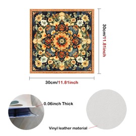 Nuxovilar Peel and Stick Vinyl Floor Tiles, 11.8"x11.8" Mandala Floral Pattern, 10-Pack Self-Adhesive Flooring for DIY Projects