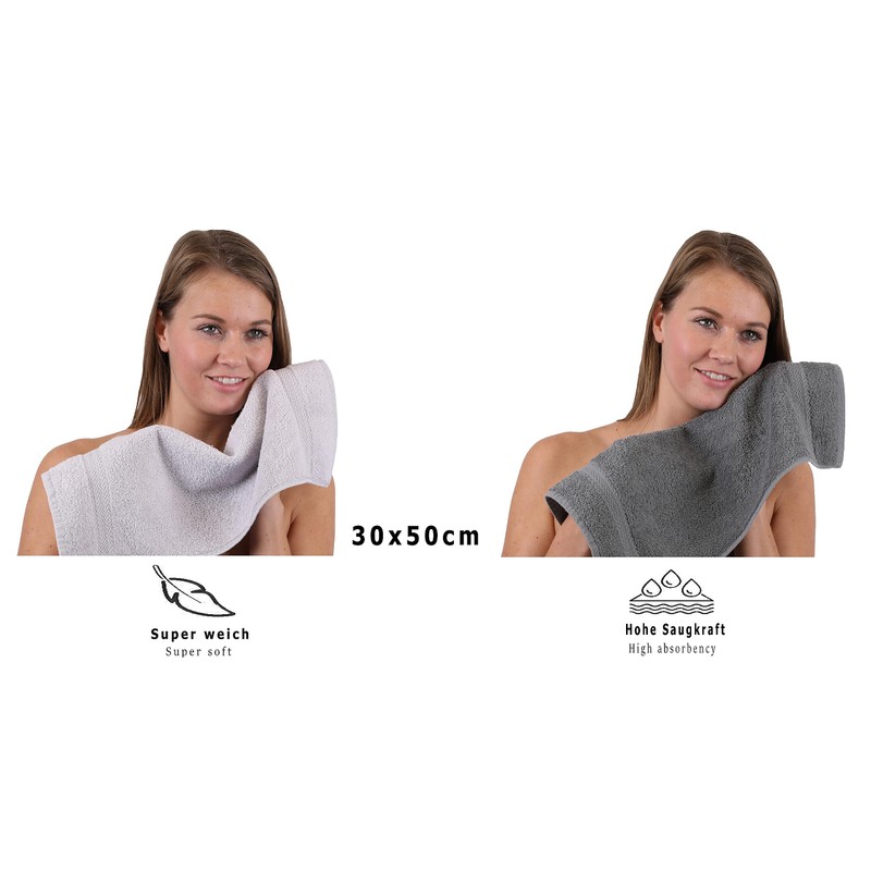 Betz 10 Stück Gästehandtücher Gästehandtuch PREMIUM 100% Baumwolle Größe 30x50