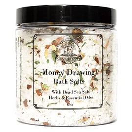 Money Drawing Herbal Bath Salts 8 oz | Prosperity, Wealth & Abundance Rituals | Hoodoo Voodoo Wicca Pagan Magick