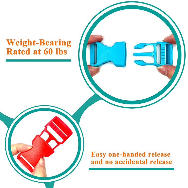 honigo 8 Pack Quick Side Release Buckle Flat 1 Inch