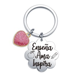 Fmekosdz Spanish Teacher Appreciation Gifts For Spanish Teachers Day Keychain For Spanish Coach Jewelry Supervisor Gifts Teaching Assistant Keychain Spanish Teacher Birthday Jewelry