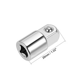 uxcell 2 Pcs 1/4 Inch Drive (F) x 3/8 Inch (M) Socket Adapter, Female to Male, Cr-V (Silver)