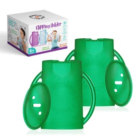 Soporte giratorio a prueba de apretar para niños pequeños, bebés, niños, sin ensuciar, sin apretar, caja de jugo para bebidas y aperitivos con asas de fácil agarre y tapa