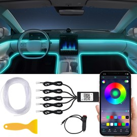 AUTOXBERT LED Interior Lighting Car Neon, 6 M/5 in 1 Car Ambient Lighting LED Strip with App Controllable, 29 Modes LED Atmosphere Light for Cars for Car Decoration, Mood Light