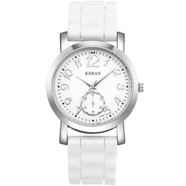 JewelryWe Silicone Band Colorful Jelly Wristwatch Round Analog Quartz Casual Watches for Men Women Students Teens for Christmas