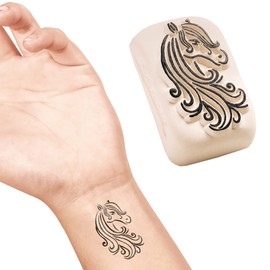 LaDot Tattoo for Children and Adults, Temporary Skin-friendly Fake Tattoos, Tattoo Stamps without Needles for Body and Arm, Waterproof, Ceramic Stamp Horse