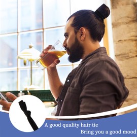 20 PCS Elastic Hair Bands Men, Elastic Hair Ties For Men, No Crease Ponytail Holder, Black Knotted Hair Ties for Guys Perfect Hair Ties For Men
