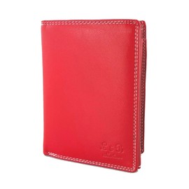 BUFFALO HILL L&B Collection 2338 Wallet, Portrait Format, with RFID Protection, Real Leather Wallet, Large with Coin Compartment, 8 Card Slots, Wallet for Men, Wallet, red, Modern