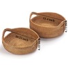 Rattan Storage Basket, Hand Woven Fruit Basket with Handles, Wicker