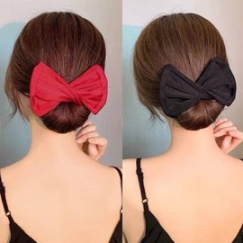 Dango Hair Bun Updo Scrunchie Wire Band Red 3ea
