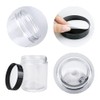 BiBiFly 250ml 16pcs Clear Plastic Round Jars with Black Lids,