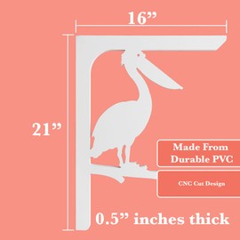 JennyGems Pelican Mailbox Decorative Bracket, Porch Decor, Nautical Coastal Themed, Mailbox Decoration, Made in USA