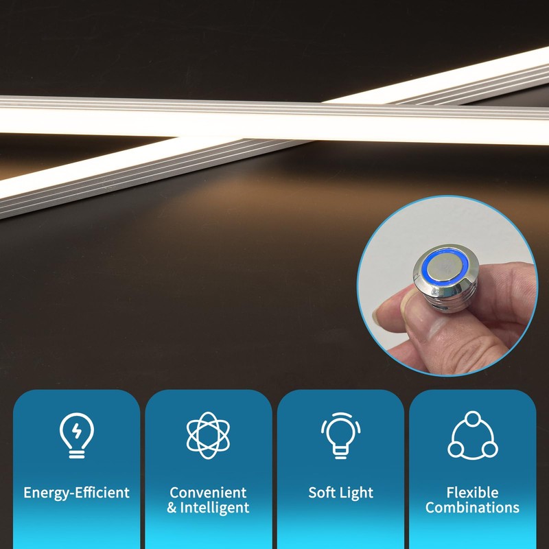 Art3d LED Recessed Lighting Kit - 6pcs Self-Adhesive White LED