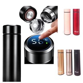 PARENCE. - Thermos Flask Heating LED Touch Display - 500 ml, Stainless Steel, Warm Temperature 12 Hours & Cold 24 Hours - Portable Kettle Double Wall - Random Colour
