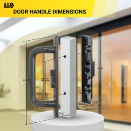 Sliding Glass Door 8.5" Handle Set Replacement | 3-15/16" Hole Spacing - No Mortise Lock | Fix and Repair Glass Door Hardware - Offset Latch Handle, Right-Handed Orientation - Bronze