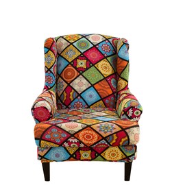 Eco-Ancheng Chair Covers Wingback Chair Slipcover 2-Piece Stretch Wing Chair Slipcovers Wingback Armchair Covers Slipcovers for Wingback Chairs with Elastic Bottom Wing Chair Covers for Living Room