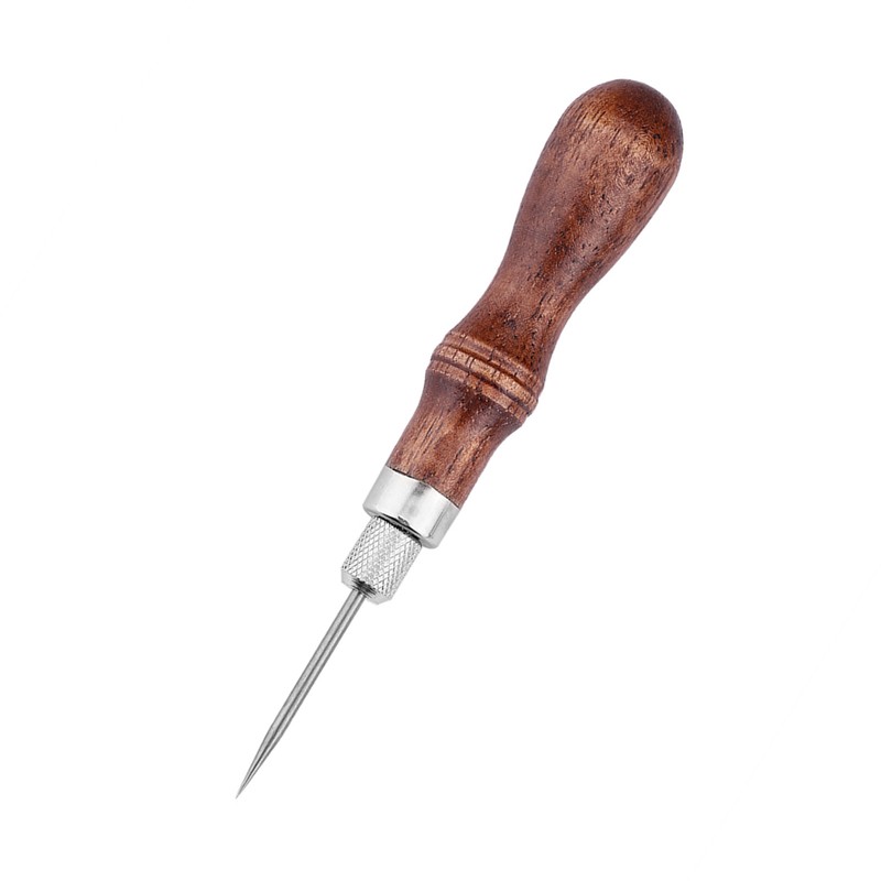 4 In 1 Wooden Handle Leather Stitching Sewing Awl DIY