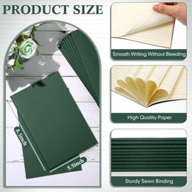 Mimorou 100 Pcs Kraft Notebook Journals 5.5 Inch x 8.3 Inch A5 Softcover Notebooks Bulk for Writing Sketch Office Notepad with 60 Pages 30 Sheets (Green,Lined)