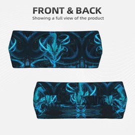 DSSWTP Blue Dragon Workout Headbands Fashion Sports Sweatbands Yoga Hairbands for Fitness Elastic Athletic Non Slip Wicking Headscarf for Men Womens Girls Summer Accessories Elastic Bands