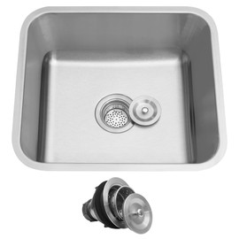 MONSINTA Undermount Kitchen Sink, Bar Sink, Stainless Steel, 1816 Kitchen Sink With Sink Drain Strainer, As Rv Sink, Outdoor Sink