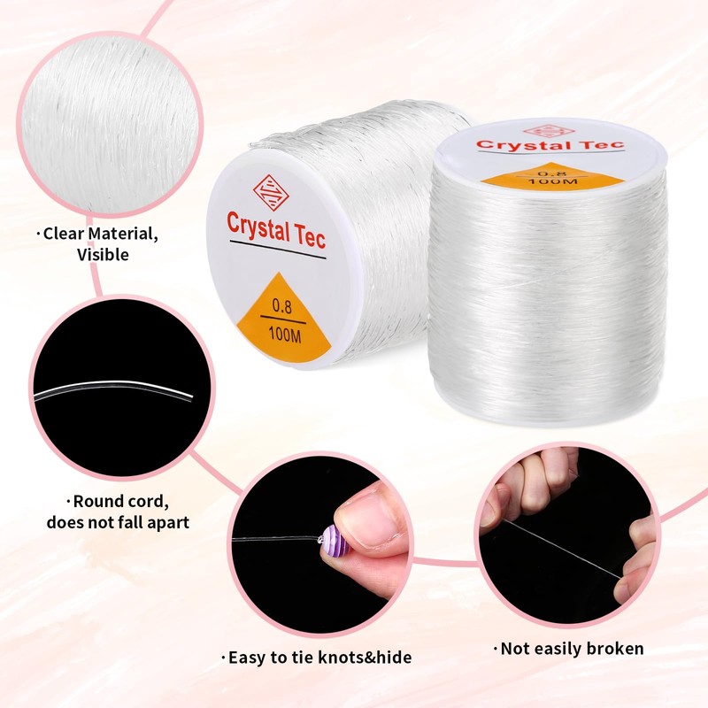 Naler Elastic Bracelet String Cord 100m/328ft Elastic String Bead Cord