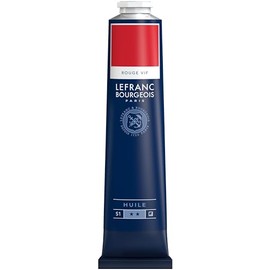 Lefranc Bourgeois 810058 Fine Oil Paint, Lightfast with Excellent Coverage and High Colour Intensity, Uniform Consistency and Optimal Mixability, 150 ml Tube - Fire Red