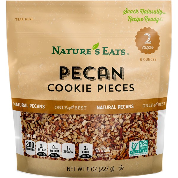 Nature's Eats Pecan Cookie Pieces, 8 Ounce