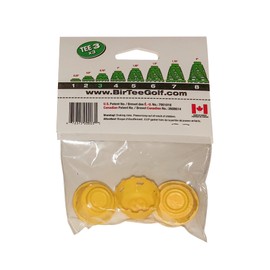 BirTee Golf Tees - PRO SPPED Version with Enhanced Durability - Size #3 (3/4") Individual Size Pack - 3 Tees Per Pack. Indoor Golf Tees/Golf Simulator Tees/Winter Golf Tees (Yellow)