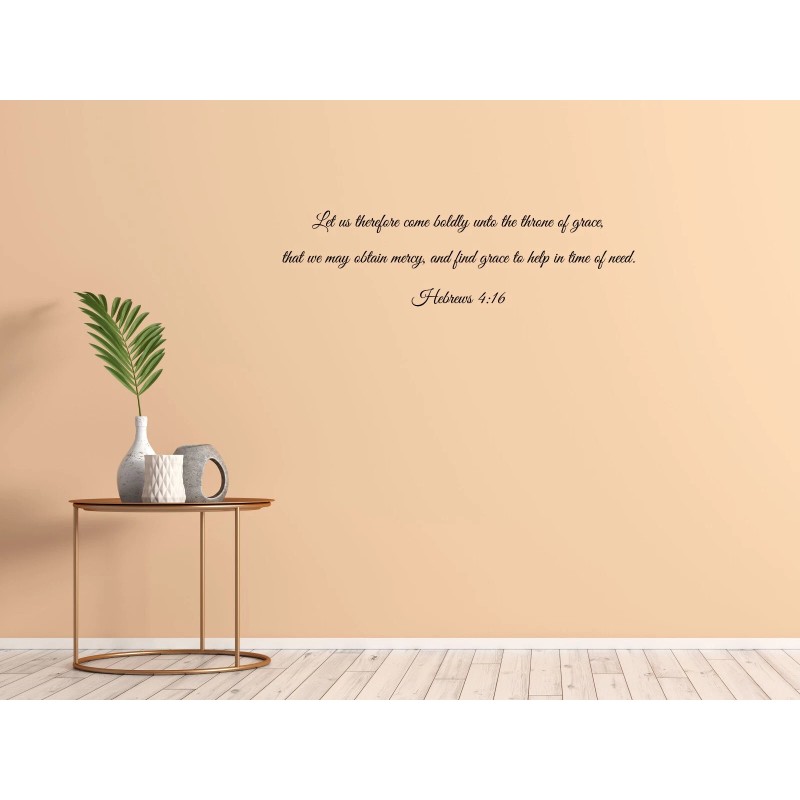 Inspirational Wall Signs Hebrews 4:16 Christian Wall Scripture Decal