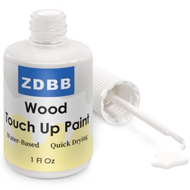 ZDBB Wood Touch Up Paint White, 1 Oz Cabinet Paint Pen for Wood Refinishing, Low-Odor Quick-Dry Brush for Scratches Repair, Blemishes Chips and Spots on Furniture, Doors, Tables, and Dressers