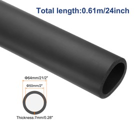 QUARKZMAN Pipe Insulation Foam Pipe Insulation 50 mm (2 Inch) ID 64 mm (2 1/2 Inch) OD 24 Inch Heat Protection for Frost Protection, Handle Insulation, Black