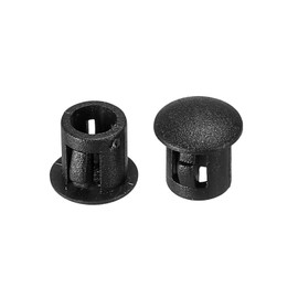 PATIKIL Hole Plugs Plastic, 50 Pcs 6mm(1/4") Screw Bumper Hole Plug Flush Snap Type Round Hole Cover Caps for Round Holes Cabinet Furniture Kitchen, Black