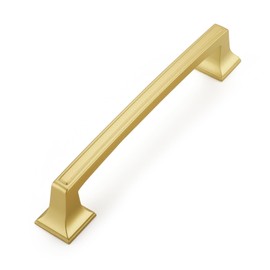 Haidms 25 Pack Cabinet Handles Gold Cabinet Pulls 5 Inch Hole Center Drawer Pulls Modern Square Dresser Handles for Bathroom Kitchen Bedroom, Zinc Alloy