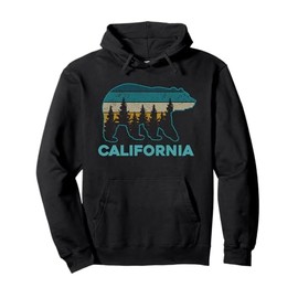 California Bear Vintage Retro Nature Hiking Souvenir Gift Pullover Hoodie