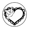 Homemade 48 Dove Heart !!  ENVELOPE SEALS LABELS STICKERS 1.2" ROUND