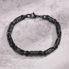 Stainless Steel Byzantine Link Bracelets for Men, Black Stylish Waterproof
