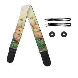 GLENLCWE Acoustic Guitar Strap for Ukulele Bass Butterfly Field Bunny Classical Electric Guitar Long Adjustable Guitar Shoulder Straps