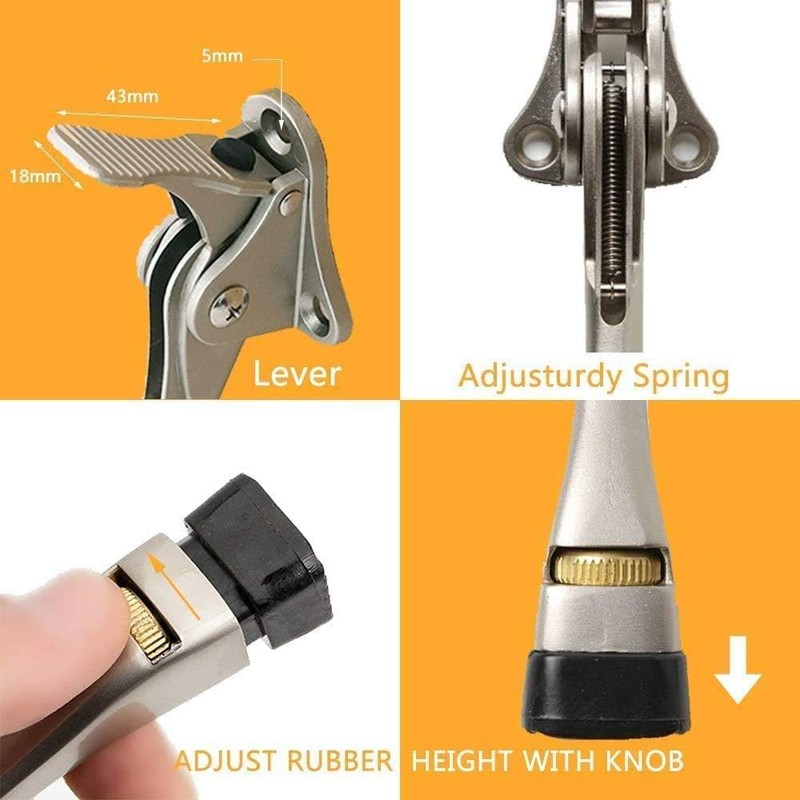 Gotega Door Stopper, 1/2/4 Packs Kickdown Door Stop with One