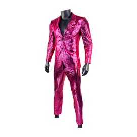 Nawgut Sequin Blazer Metallic Slim Suit 2 Piece Set Disco Prom Shiny Outfit Wedding Party Banquet Fashion Jacket Pant for Mens Adult-Medium