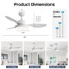 Sofucor 47 Inch Ceiling Fan with Lights and Remote Modern