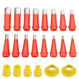 22pcs Universal Integrated Rubber Nozzle Tool Kit, Silicone Caulking Tips Caulk Extension Applicators Easy Caulking Gun Finisher Set with Connection Base for Bathroom Kitchen Window Wall Door