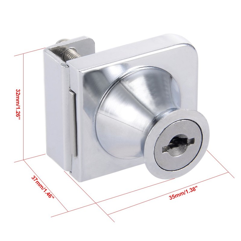 uxcell® Zinc Alloy Chrome Finish Display Hinged Square Glass Cabinet